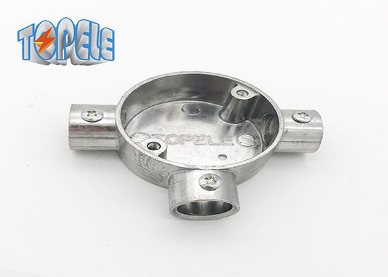 3/4 &quot; 1&quot; BS31 Kanal Alüminyum Montaj Dairesel Kutusu 3 Way / Tee Kutusu Iso