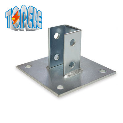 4 delikli tek kanallı post tabanı 13/32&quot; Unistrut plaka